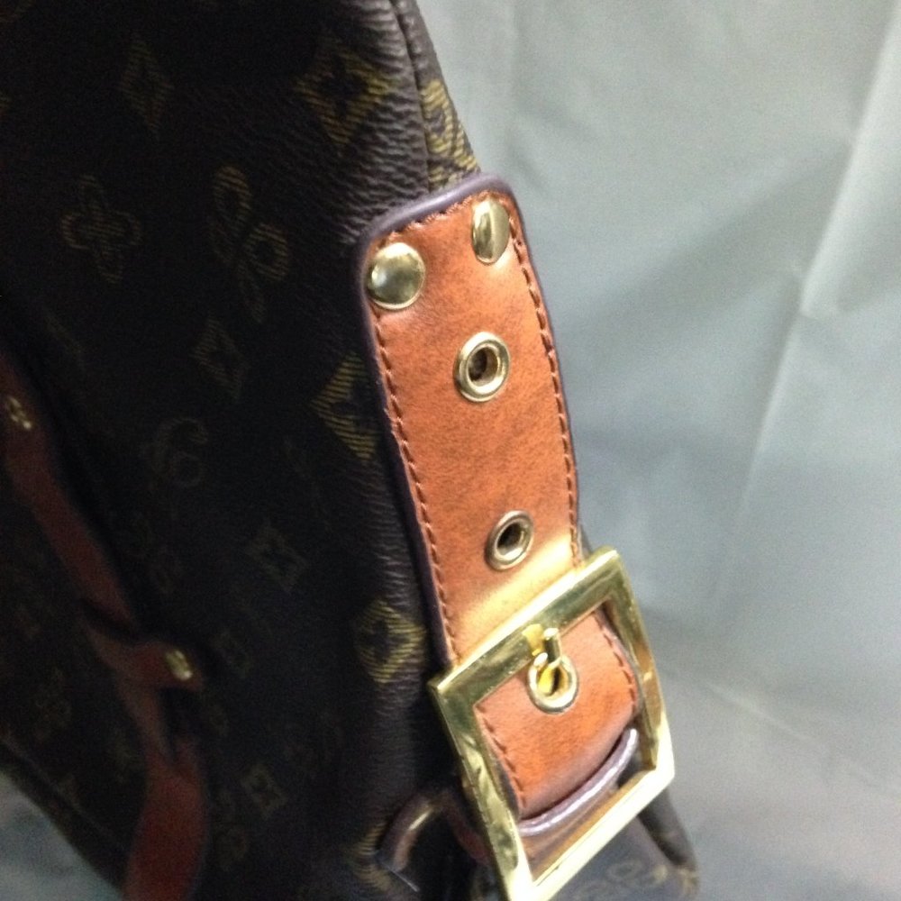 Heavy Duty Fashion Print Vintage Design Large Tote Zippered Bag, Exterior Pocket - Picture 3 of 16